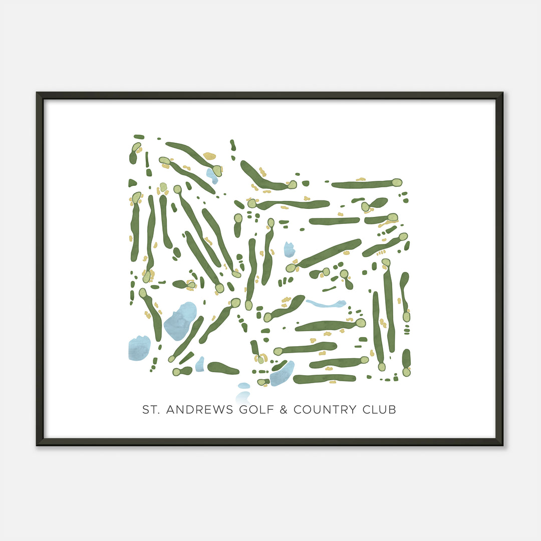 Print of St. Andrews Golf &amp; Country Club Modern Map