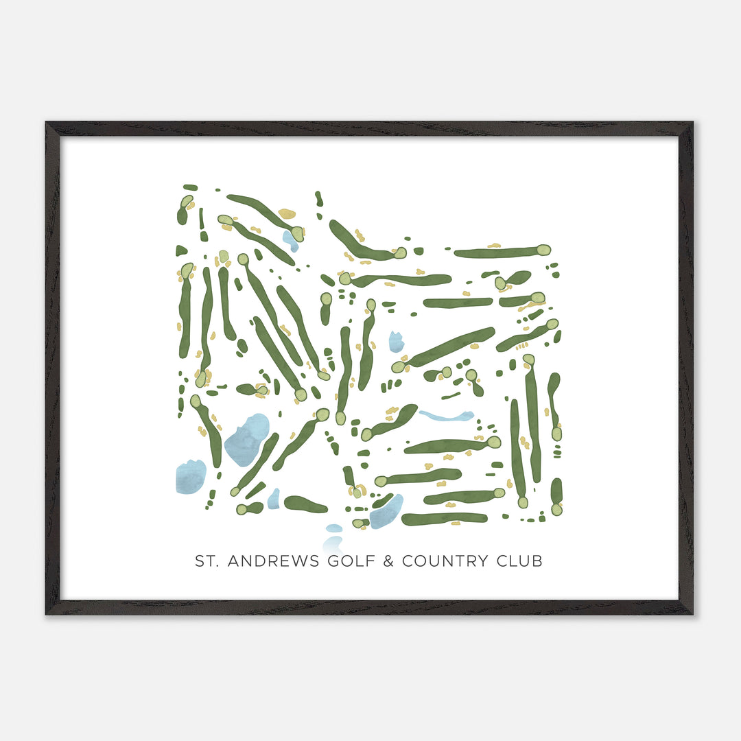 Print of St. Andrews Golf &amp; Country Club Modern Map