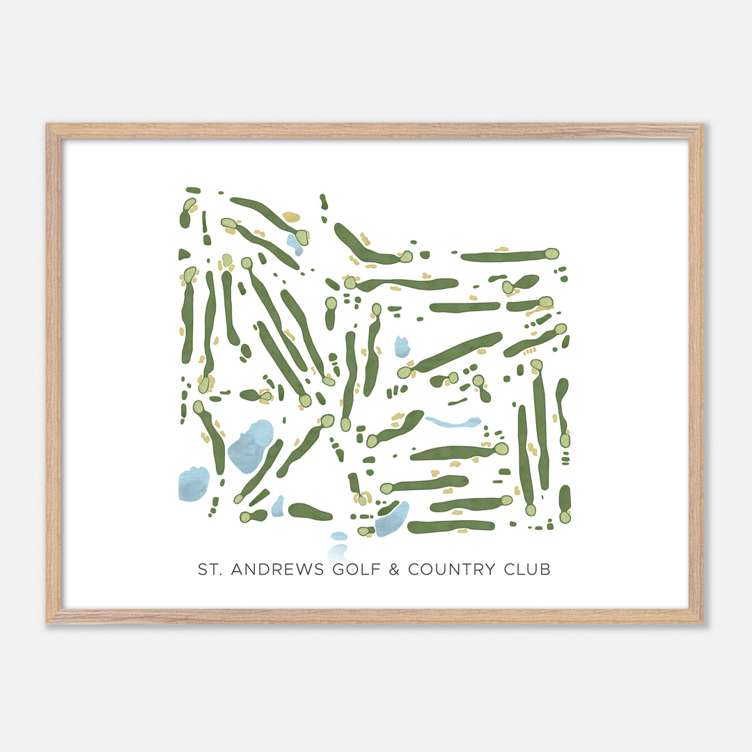 Print of St. Andrews Golf &amp; Country Club Modern Map