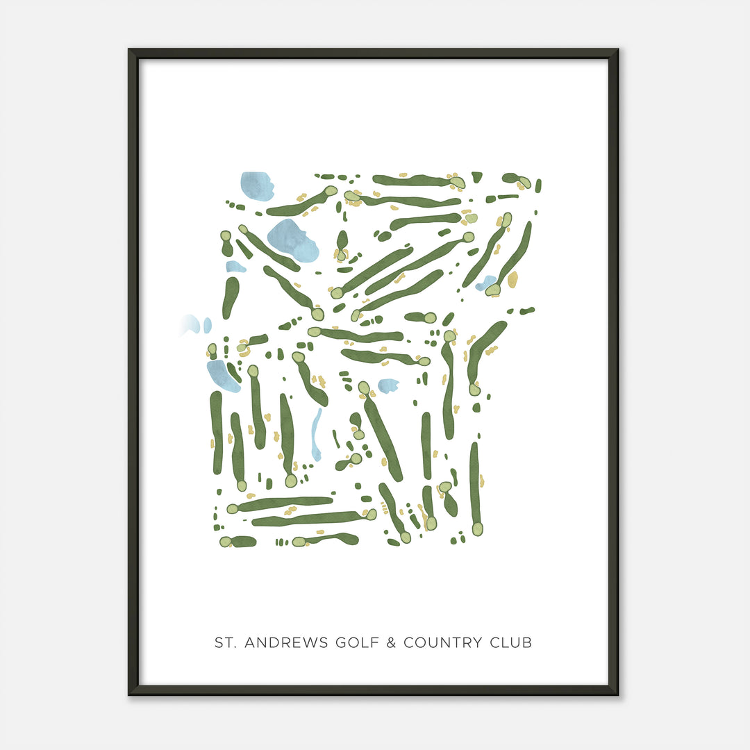 Print of St. Andrews Golf &amp; Country Club Modern Map