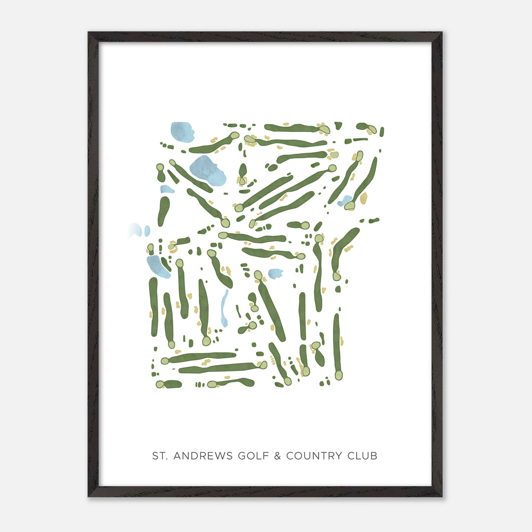 Print of St. Andrews Golf &amp; Country Club Modern Map