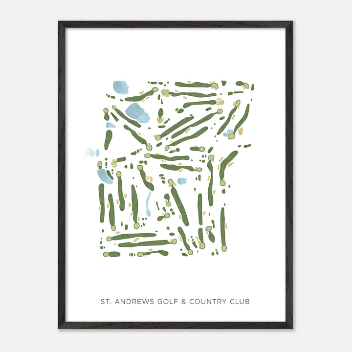 Print of St. Andrews Golf &amp; Country Club Modern Map