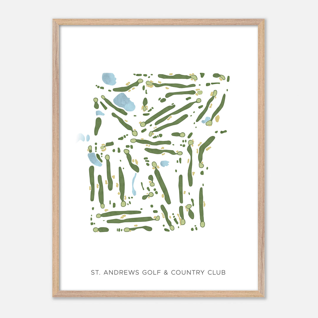 Print of St. Andrews Golf &amp; Country Club Modern Map