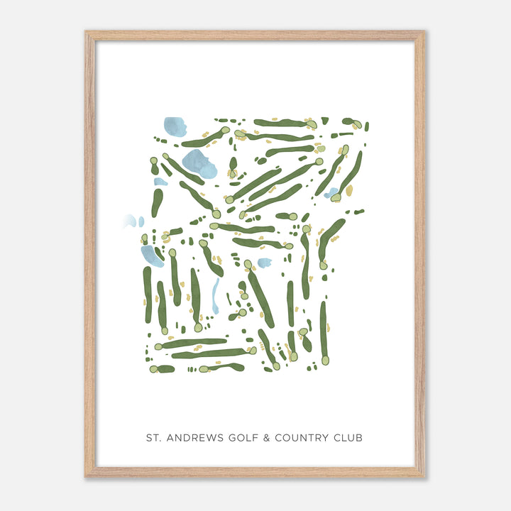 Print of St. Andrews Golf &amp; Country Club Modern Map