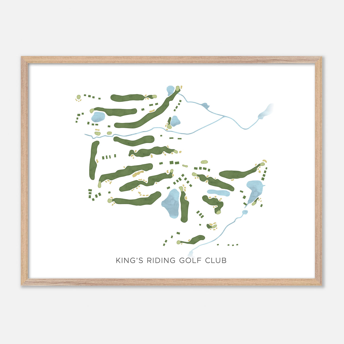 Print of King'S Riding Golf Club Modern Map