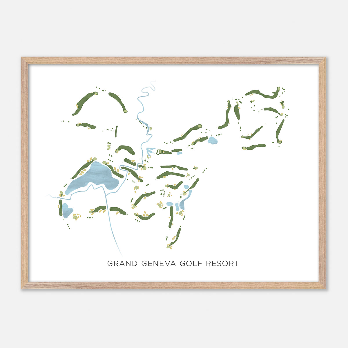 Print of Grand Geneva Golf Resort Modern Map