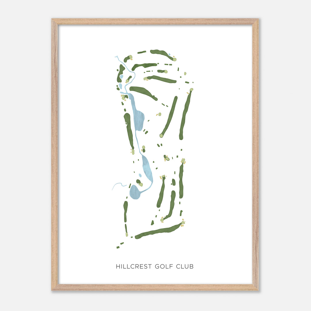 Print of Hillcrest Golf Club Modern Map
