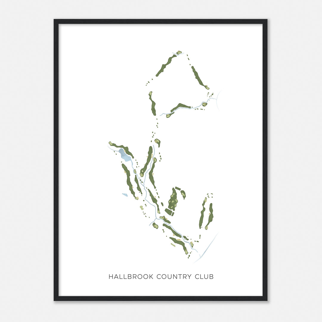 Print of Hallbrook Country Club Modern Map
