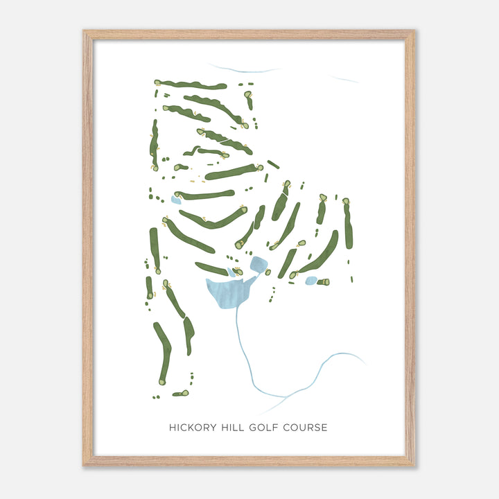 Print of Hickory Hill Golf Course Modern Map
