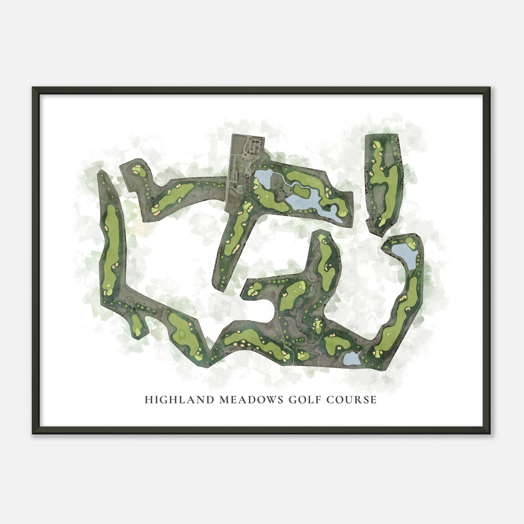 Print of Highland Meadows Golf Course Classic Map