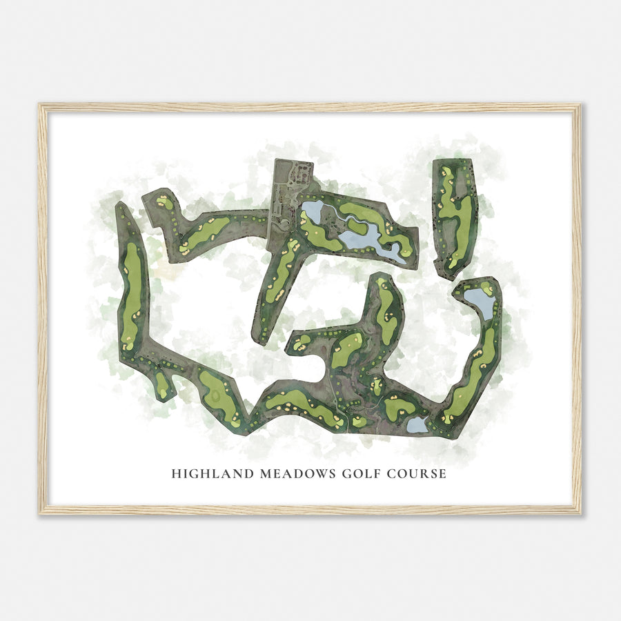 Print of Highland Meadows Golf Course Classic Map