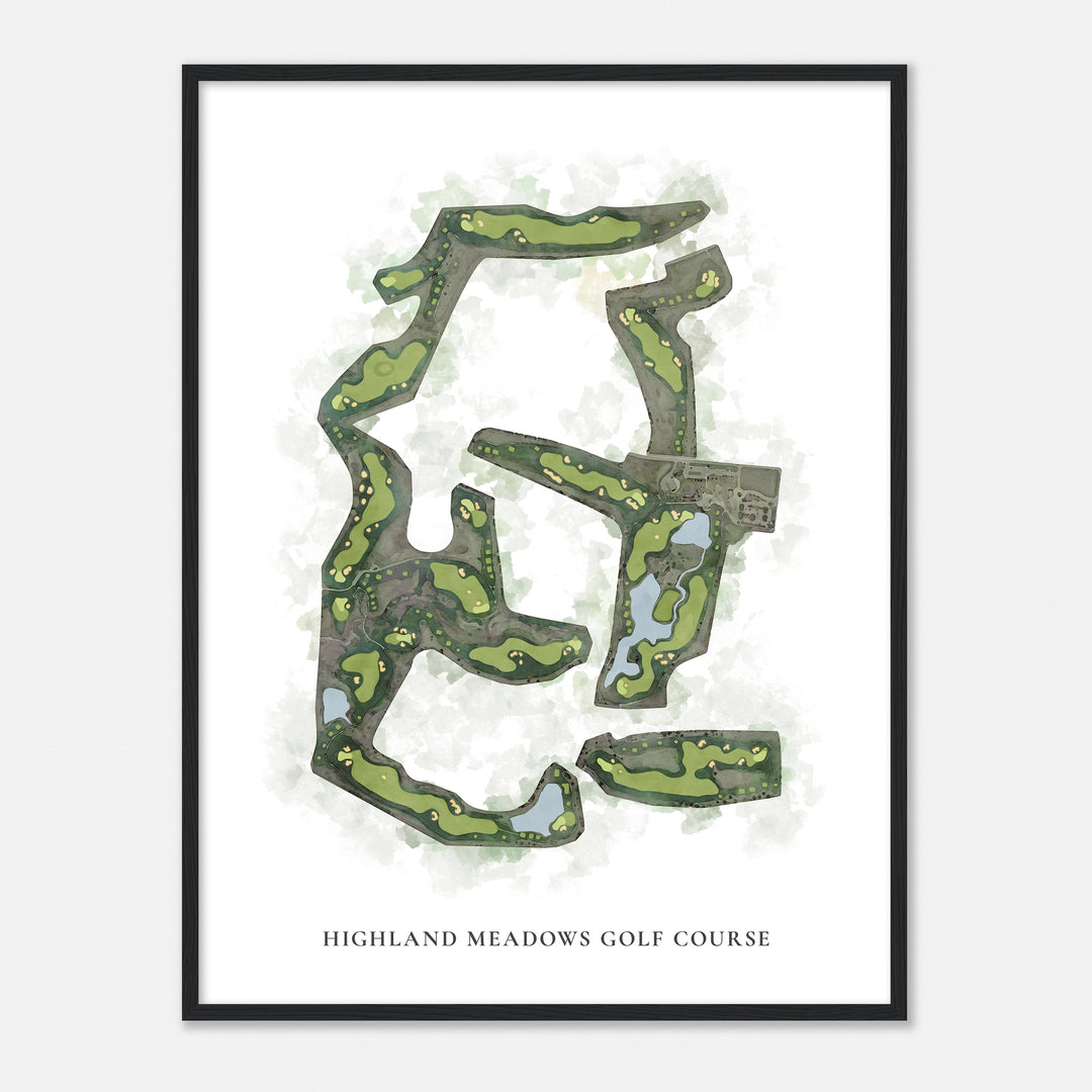 Print of Highland Meadows Golf Course Classic Map