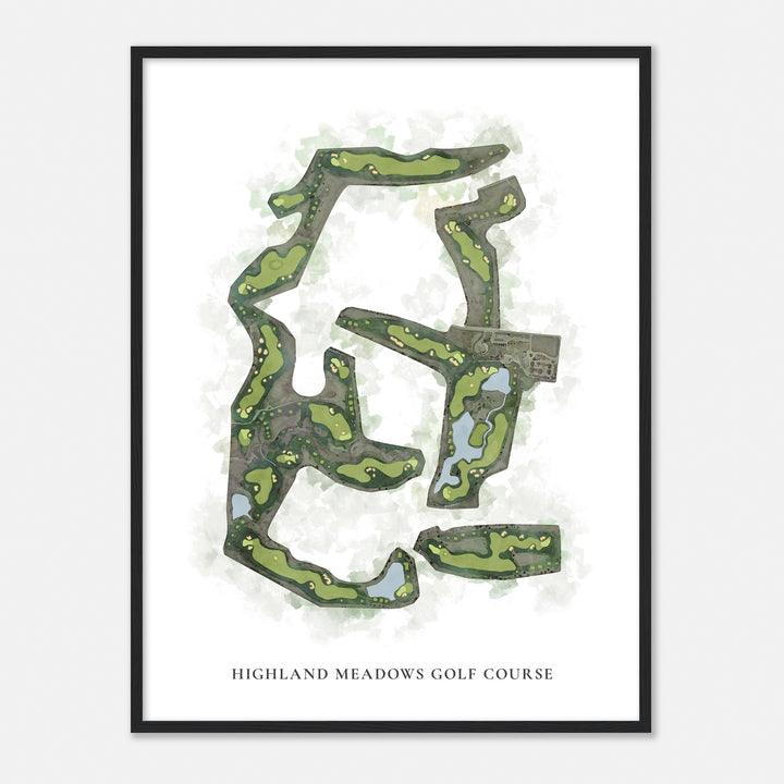 Print of Highland Meadows Golf Course Classic Map