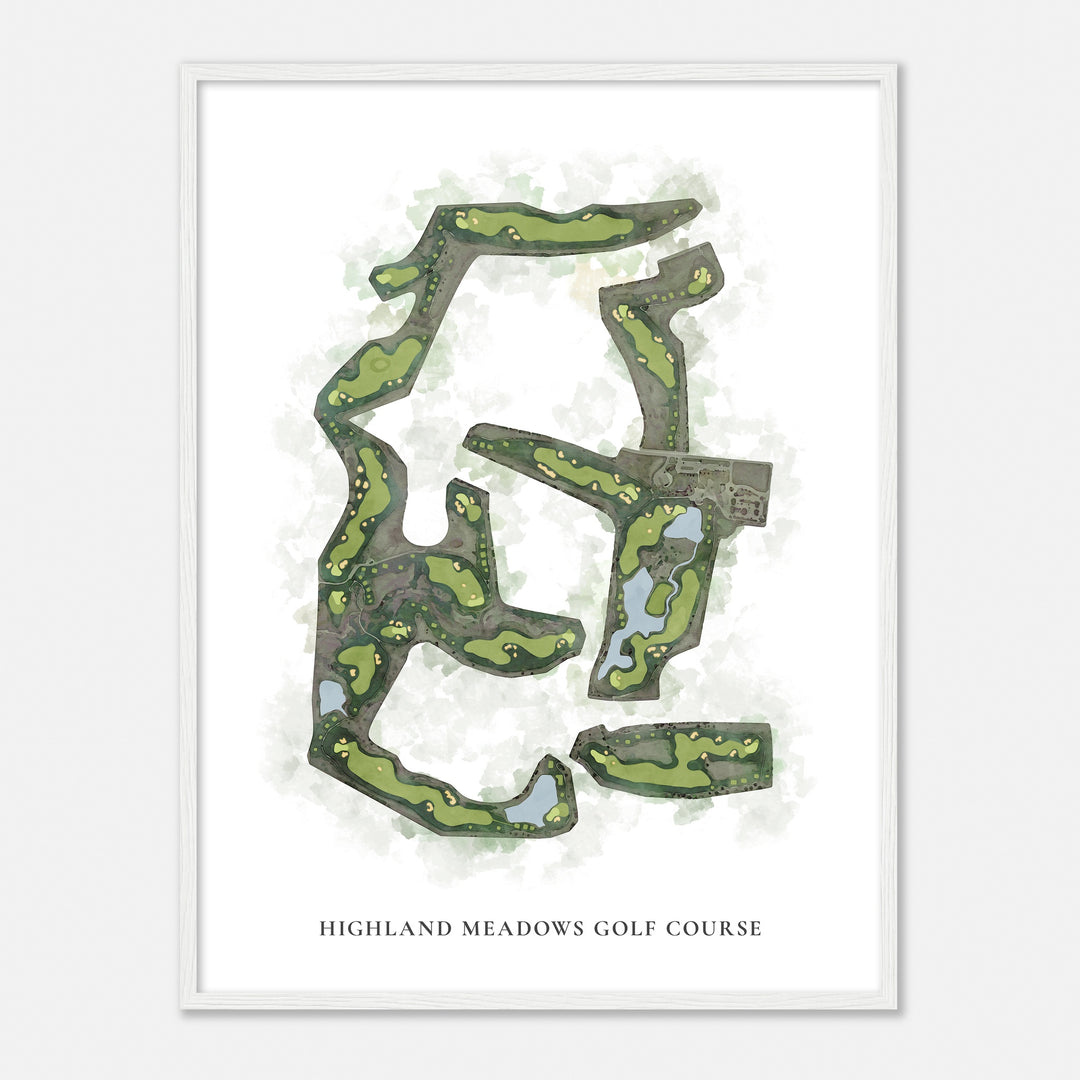 Print of Highland Meadows Golf Course Classic Map