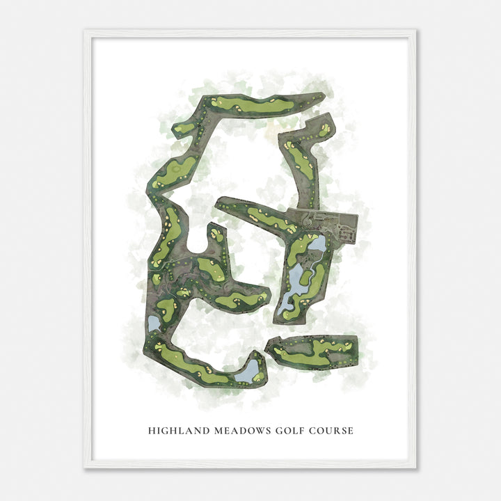 Print of Highland Meadows Golf Course Classic Map