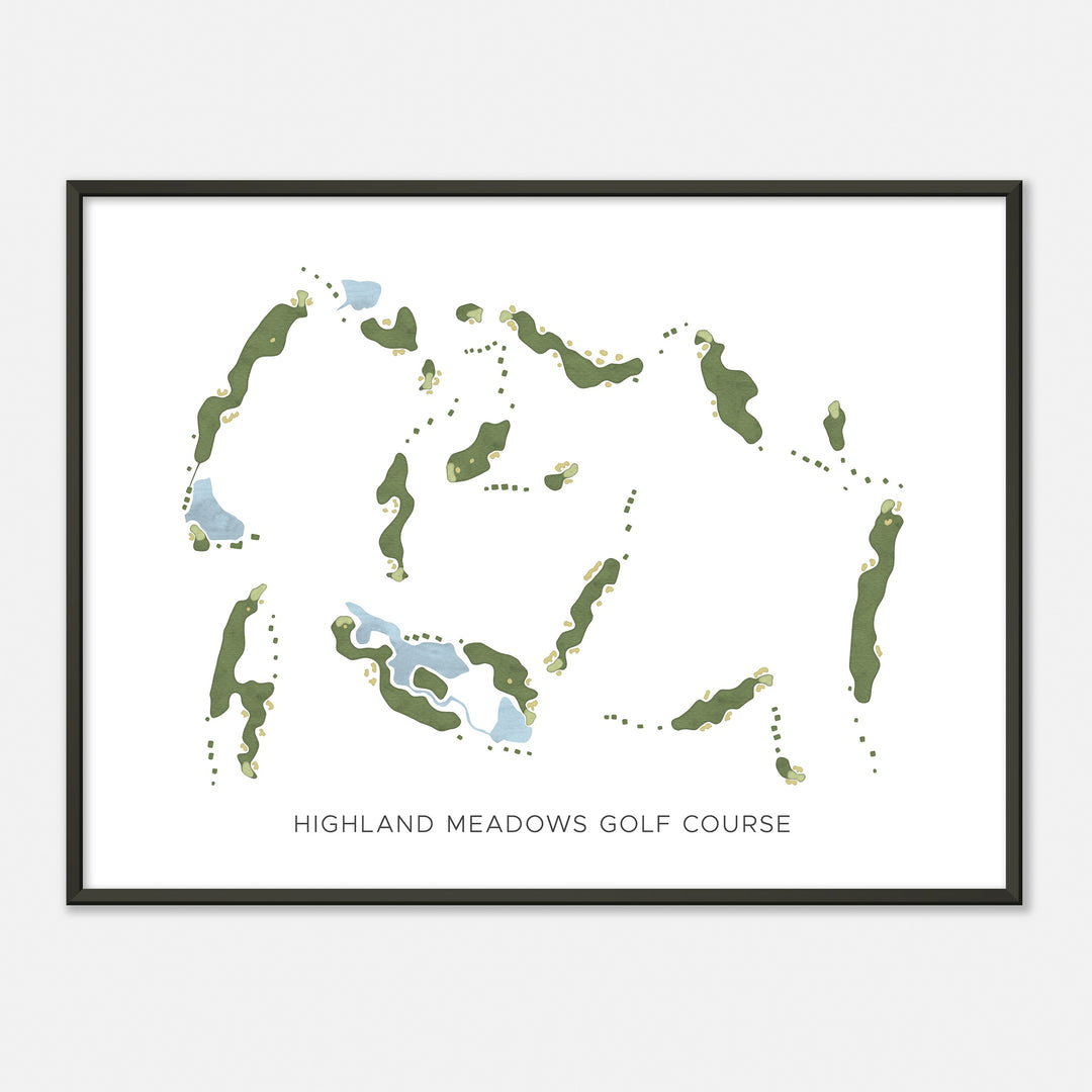 Print of Highland Meadows Golf Course Modern Map