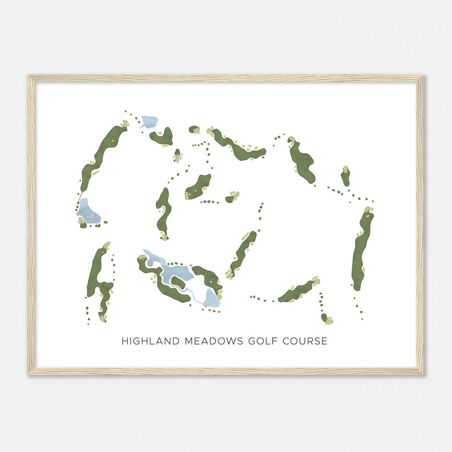 Print of Highland Meadows Golf Course Modern Map