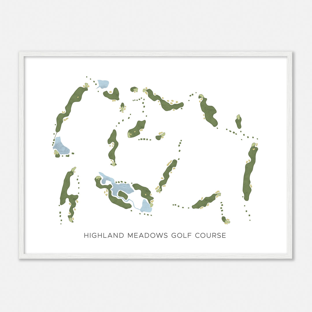 Print of Highland Meadows Golf Course Modern Map