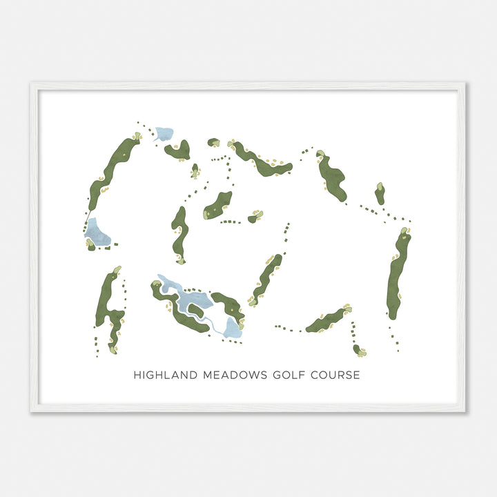 Print of Highland Meadows Golf Course Modern Map