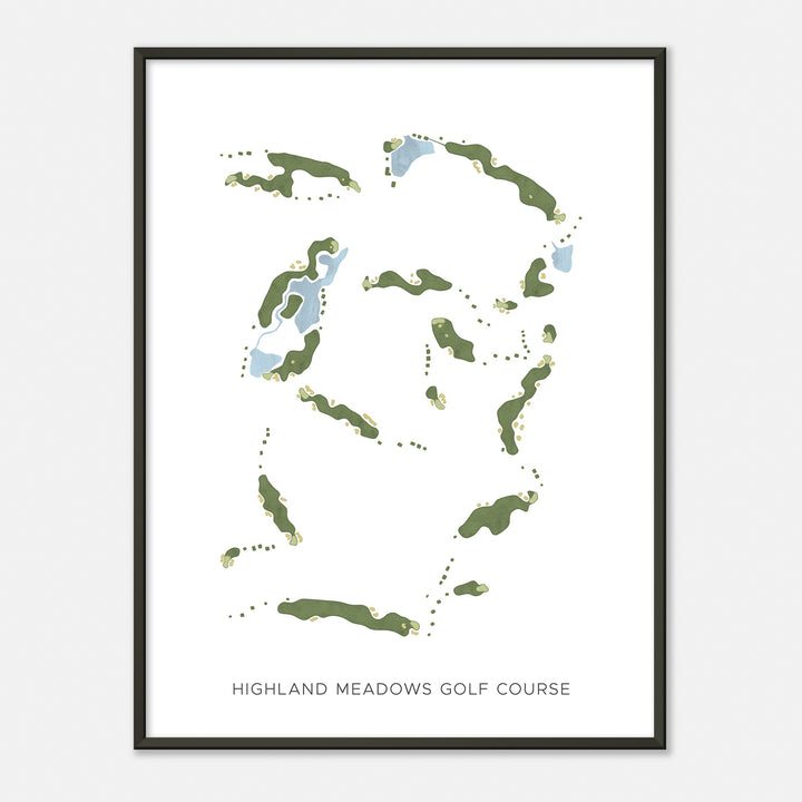Print of Highland Meadows Golf Course Modern Map