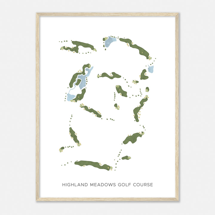 Print of Highland Meadows Golf Course Modern Map