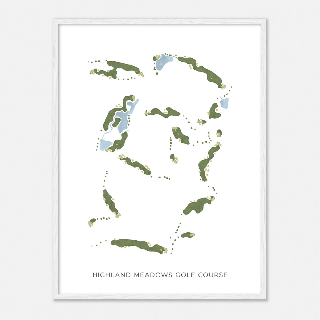 Print of Highland Meadows Golf Course Modern Map
