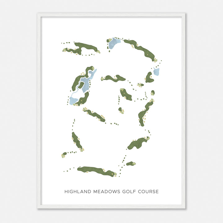 Print of Highland Meadows Golf Course Modern Map