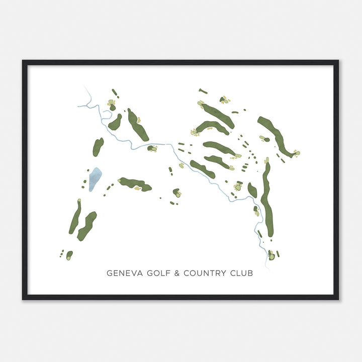 Print of Geneva Golf & Country Club Modern Map