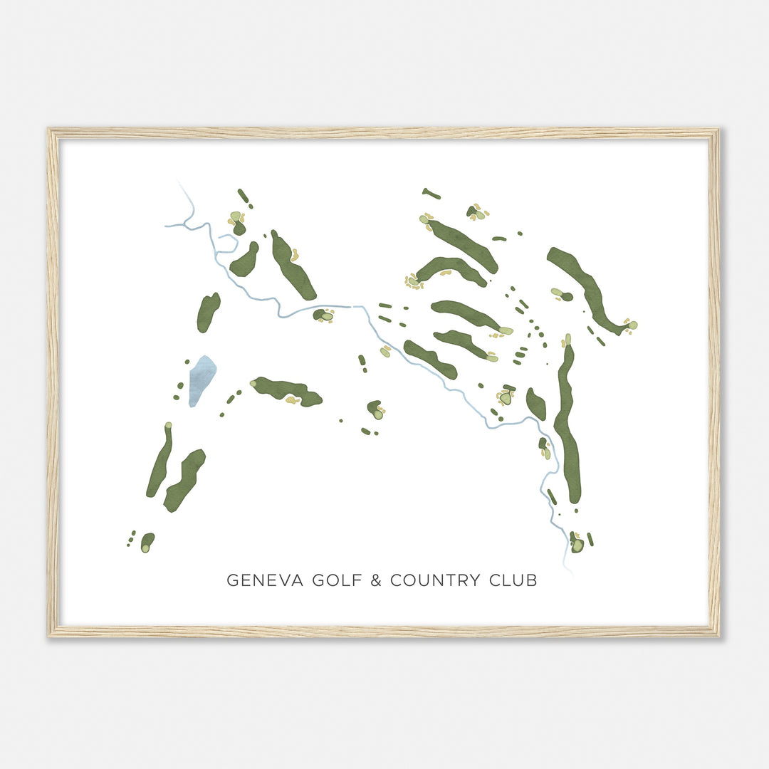 Print of Geneva Golf & Country Club Modern Map
