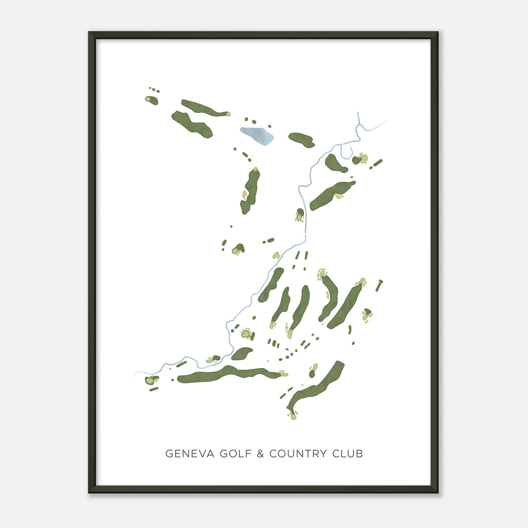 Print of Geneva Golf & Country Club Modern Map