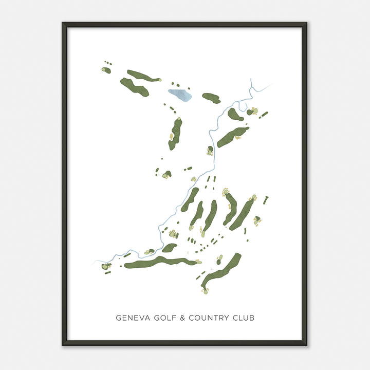 Print of Geneva Golf & Country Club Modern Map