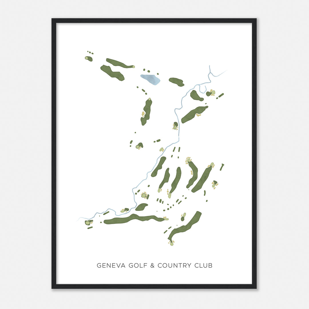 Print of Geneva Golf & Country Club Modern Map