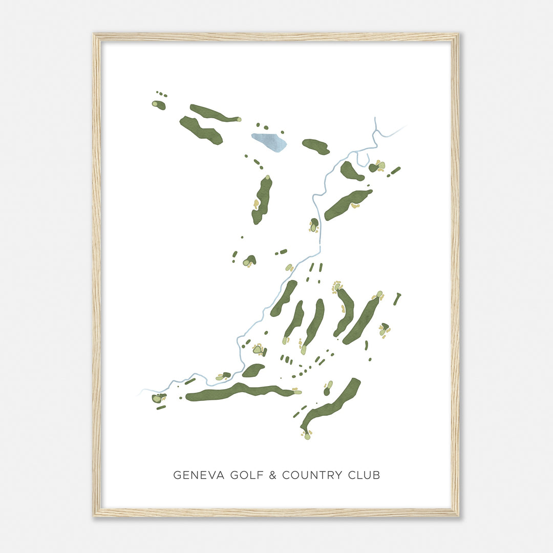 Print of Geneva Golf & Country Club Modern Map