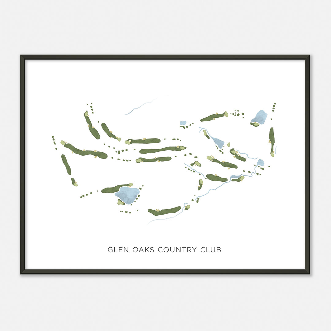 Print of Glen Oaks Country Club Modern Map