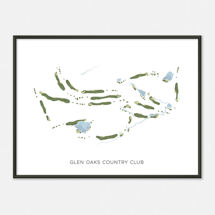 Print of Glen Oaks Country Club Modern Map