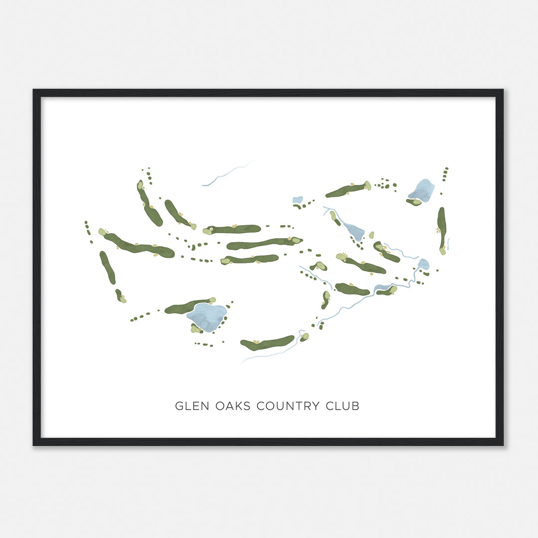 Print of Glen Oaks Country Club Modern Map