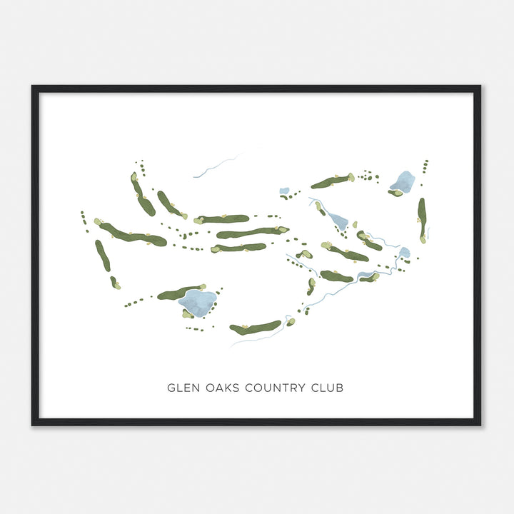 Print of Glen Oaks Country Club Modern Map