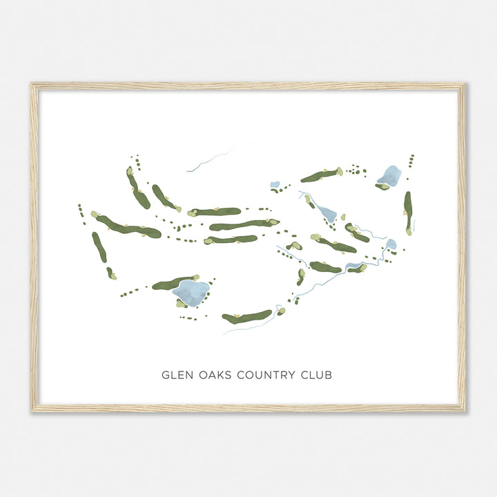 Print of Glen Oaks Country Club Modern Map