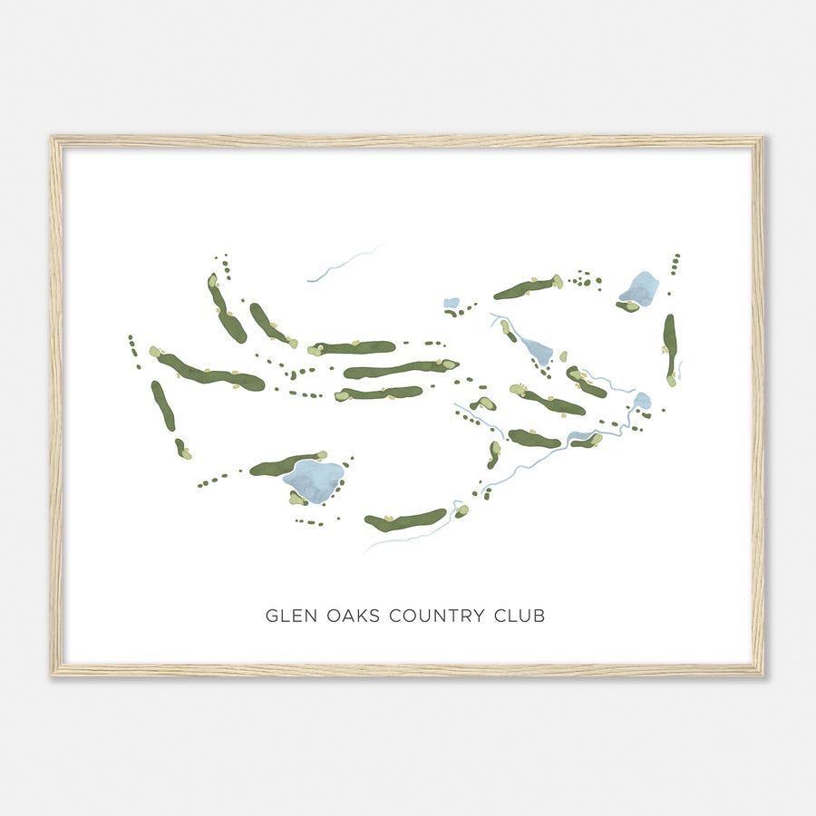 Print of Glen Oaks Country Club Modern Map