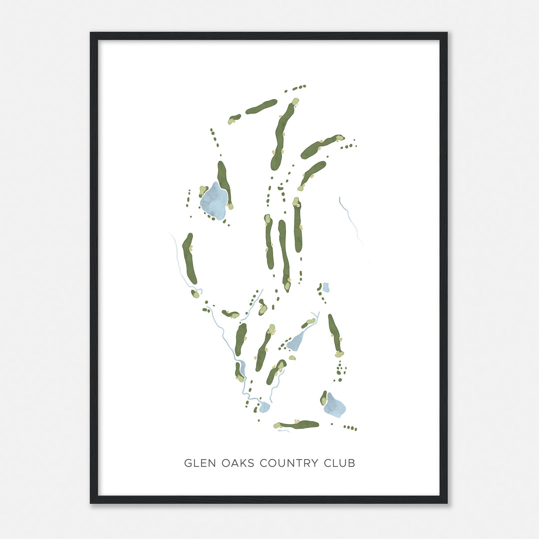 Print of Glen Oaks Country Club Modern Map