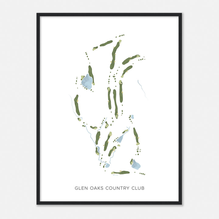 Print of Glen Oaks Country Club Modern Map
