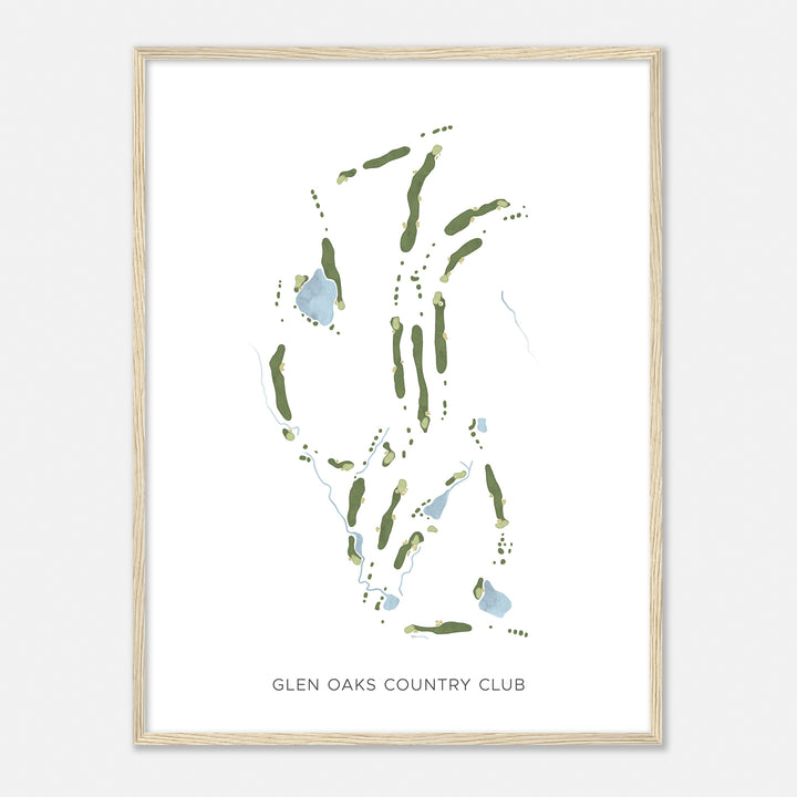 Print of Glen Oaks Country Club Modern Map