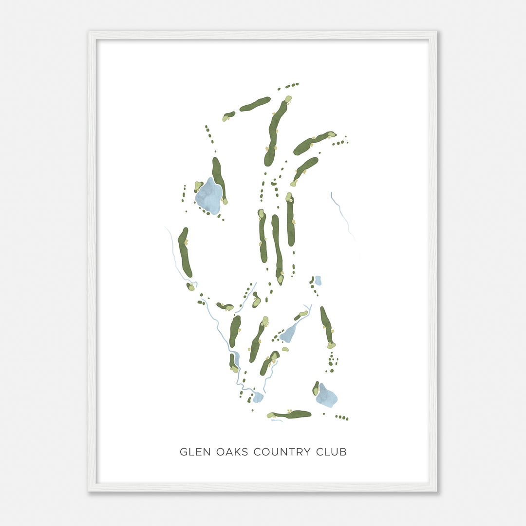 Print of Glen Oaks Country Club Modern Map