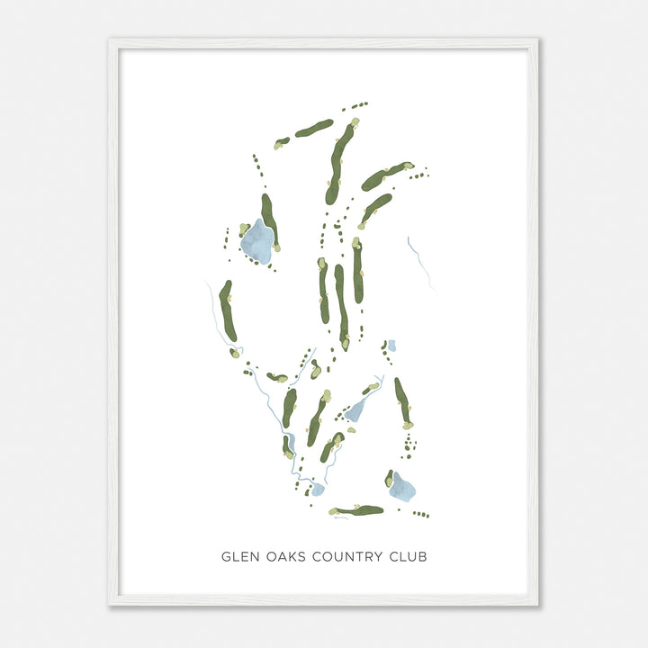Print of Glen Oaks Country Club Modern Map