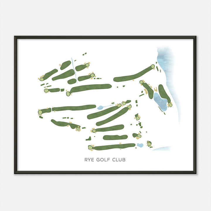 Print of Rye Golf Club Modern Map