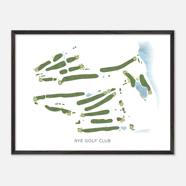 Print of Rye Golf Club Modern Map