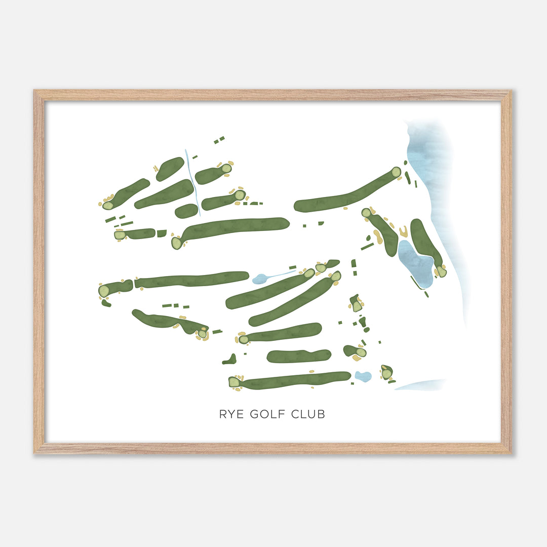 Print of Rye Golf Club Modern Map