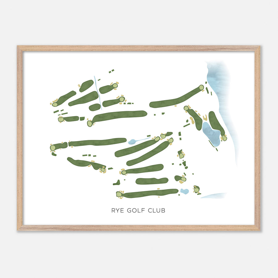 Print of Rye Golf Club Modern Map