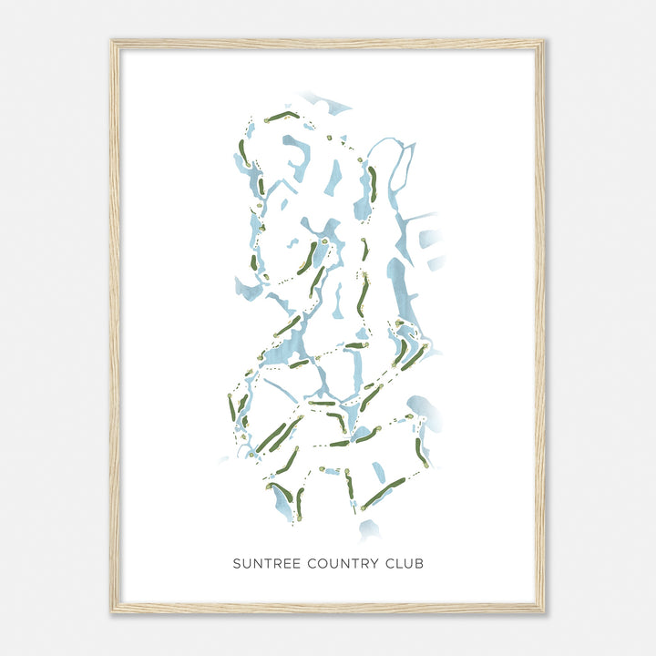 Print of Suntree Country Club Modern Map