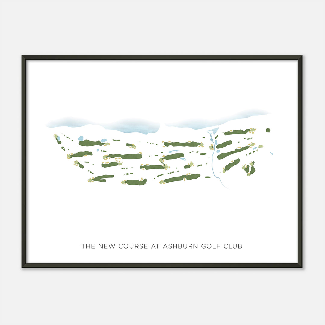 Print of The New Course At Ashburn Golf Club Modern Map